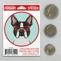 Boston Terrier Dog Wearing Hipster Glasses Mini Vinyl Sticker