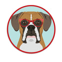Boxer Dog Wearing Hipster Glasses Mini Vinyl Sticker