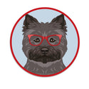 Cairn Terrier Black Dog Wearing Hipster Glasses Mini Vinyl Sticker