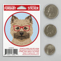 Cairn Terrier Dog Wearing Hipster Glasses Mini Vinyl Sticker