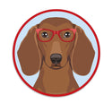 Dachshund Dog Wearing Hipster Glasses Mini Vinyl Sticker