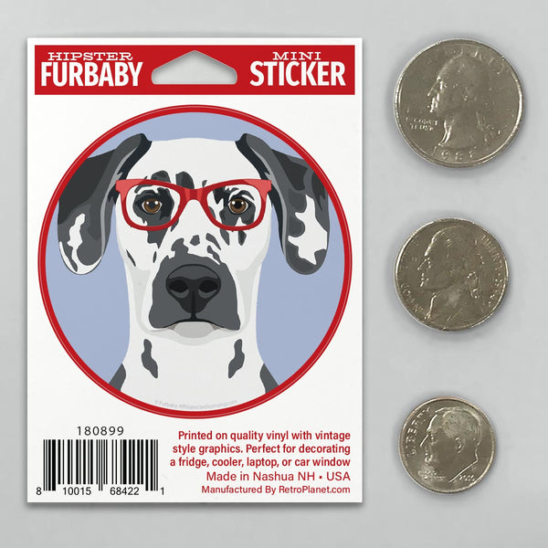 Dalmatian Dog Wearing Hipster Glasses Mini Vinyl Sticker