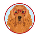 English Cocker Spaniel Dog Wearing Hipster Glasses Mini Vinyl Sticker