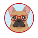 French Bulldog Dog Wearing Hipster Glasses Mini Vinyl Sticker
