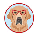 Golden Retriever Dog Wearing Hipster Glasses Mini Vinyl Sticker