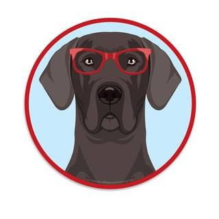 Great Dane Dog Wearing Hipster Glasses Mini Vinyl Sticker