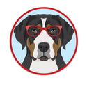 Greater Swiss Mountain Dog Dog Wearing Hipster Glasses Mini Vinyl Sticker