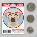 Labrador Retriever Dog Wearing Hipster Glasses Mini Vinyl Sticker