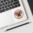 Puggle Dog Wearing Hipster Glasses Mini Vinyl Sticker