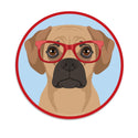 Puggle Dog Wearing Hipster Glasses Mini Vinyl Sticker