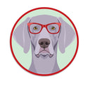 Weimaraner Dog Wearing Hipster Glasses Mini Vinyl Sticker