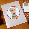 Airedale Terrier Dog Wearing Hipster Glasses Die Cut Vinyl Sticker
