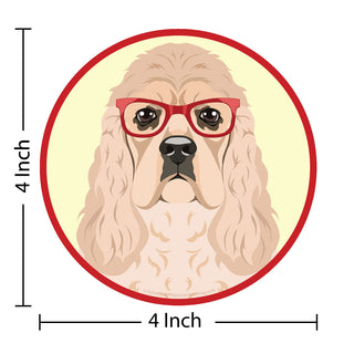 American Cocker Spaniel Dog Wearing Hipster Glasses Die Cut Vinyl Sticker