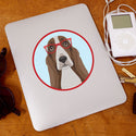 Basset Hound Dog Wearing Hipster Glasses Die Cut Vinyl Sticker