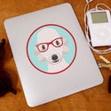 Bedlington Terrier Dog Wearing Hipster Glasses Die Cut Vinyl Sticker
