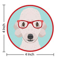 Bedlington Terrier Dog Wearing Hipster Glasses Die Cut Vinyl Sticker