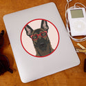 Belgian Malinois Dog Wearing Hipster Glasses Die Cut Vinyl Sticker