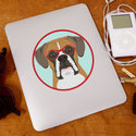 Boxer Dog Wearing Hipster Glasses Die Cut Vinyl Sticker