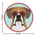 Boxer Dog Wearing Hipster Glasses Die Cut Vinyl Sticker