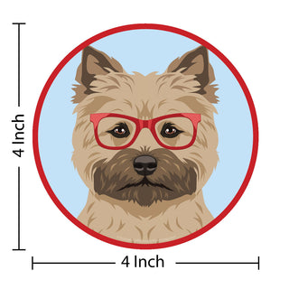 Cairn Terrier Dog Wearing Hipster Glasses Die Cut Vinyl Sticker