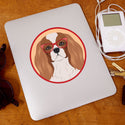 Cavalier King Charles Spaniel Dog Wearing Hipster Glasses Die Cut Vinyl Sticker