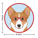 Corgi Dog Wearing Hipster Glasses Die Cut Vinyl Sticker