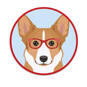 Corgi Dog Wearing Hipster Glasses Die Cut Vinyl Sticker