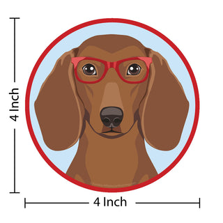 Dachshund Dog Wearing Hipster Glasses Die Cut Vinyl Sticker