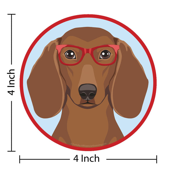 Dachshund Dog Wearing Hipster Glasses Die Cut Vinyl Sticker