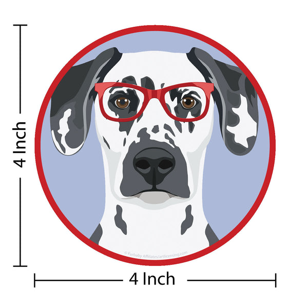 Dalmatian Dog Wearing Hipster Glasses Die Cut Vinyl Sticker