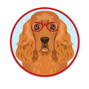 English Cocker Spaniel Dog Wearing Hipster Glasses Die Cut Vinyl Sticker