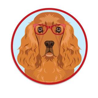 English Cocker Spaniel Dog Wearing Hipster Glasses Die Cut Vinyl Sticker