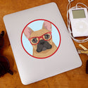 French Bulldog Dog Wearing Hipster Glasses Die Cut Vinyl Sticker