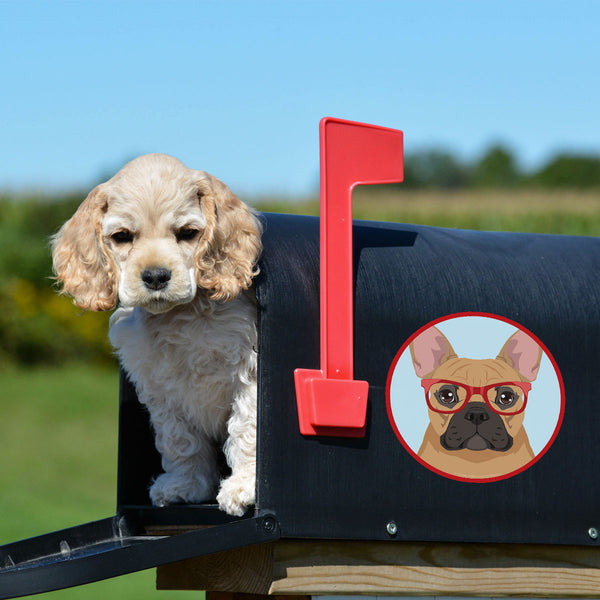 French Bulldog Dog Wearing Hipster Glasses Die Cut Vinyl Sticker