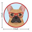 French Bulldog Dog Wearing Hipster Glasses Die Cut Vinyl Sticker