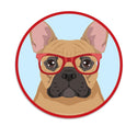 French Bulldog Dog Wearing Hipster Glasses Die Cut Vinyl Sticker