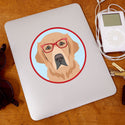 Golden Retriever Dog Wearing Hipster Glasses Die Cut Vinyl Sticker