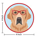 Golden Retriever Dog Wearing Hipster Glasses Die Cut Vinyl Sticker