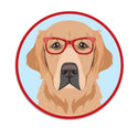 Golden Retriever Dog Wearing Hipster Glasses Die Cut Vinyl Sticker