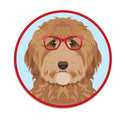 Goldendoodle Dog Wearing Hipster Glasses Die Cut Vinyl Sticker