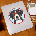 Greater Swiss Mountain Dog Dog Wearing Hipster Glasses Die Cut Vinyl Sticker