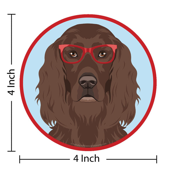 Irish Setter Dog Wearing Hipster Glasses Die Cut Vinyl Sticker