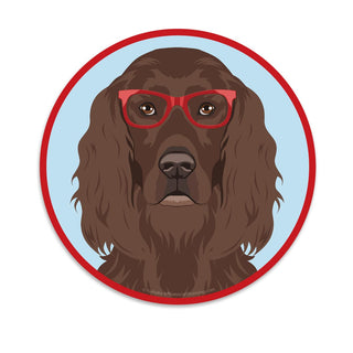 Irish Setter Dog Wearing Hipster Glasses Die Cut Vinyl Sticker