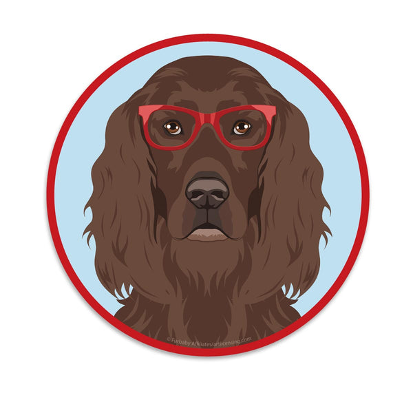 Irish Setter Dog Wearing Hipster Glasses Die Cut Vinyl Sticker