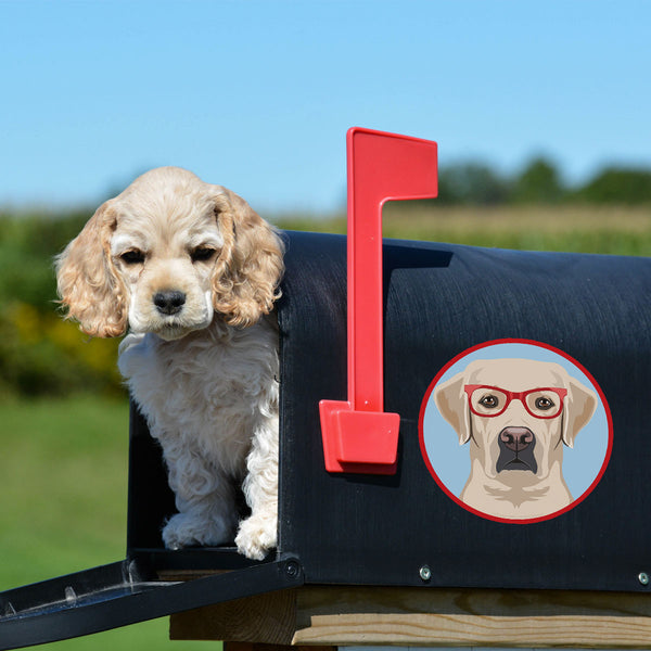 Labrador Retriever Dog Wearing Hipster Glasses Die Cut Vinyl Sticker