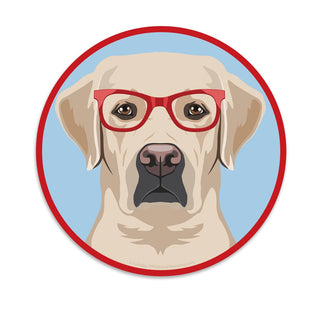 Labrador Retriever Dog Wearing Hipster Glasses Die Cut Vinyl Sticker