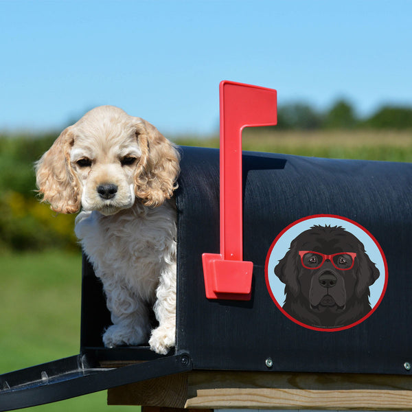 Newfoundland Dog Wearing Hipster Glasses Die Cut Vinyl Sticker