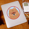 Pomeranian Dog Wearing Hipster Glasses Die Cut Vinyl Sticker