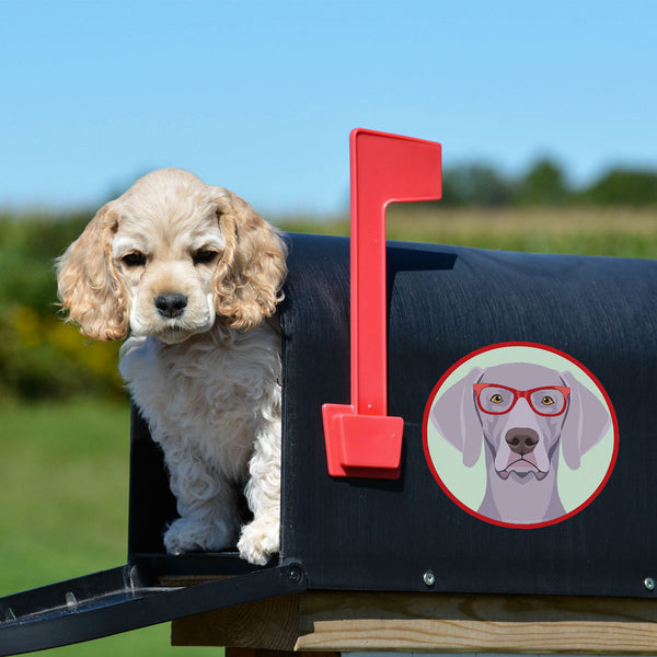 Weimaraner Dog Wearing Hipster Glasses Die Cut Vinyl Sticker