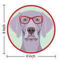 Weimaraner Dog Wearing Hipster Glasses Die Cut Vinyl Sticker
